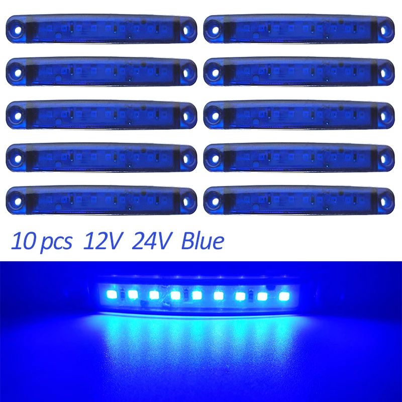 10PCS 9 SMD Light Oval Clearance Trailer 24V Truck Lorry Caravan Camion LED Side - £108.23 GBP