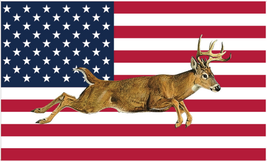USA Deer Jumping Buck 3&#39;X5&#39; Flag ROUGH TEX® 100D - £14.96 GBP