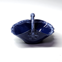 LATHAM&#39;S POTTERY Seagrove NC Cobalt Blue Glazed Basket - Signed BRUCE LA... - £18.71 GBP