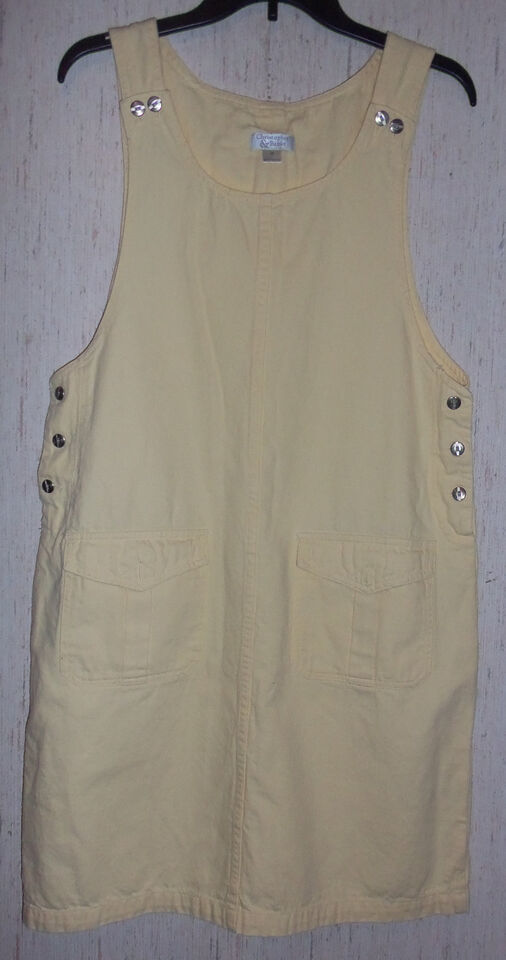 EXCELLENT WOMENS Christopher &amp; Banks LIGHT YELLOW DENIM JUMPER DRESS   S... - $30.81