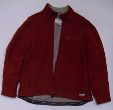 Woolrich Women&#39;s Boucle Wool Jacket Maroon Full Zip Mesh Lined Chore Work L - £31.92 GBP