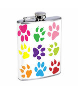 Dog Paw Print Em1 Flask 8oz Stainless Steel Hip Drinking Whiskey - $16.78