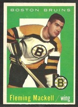 Boston Bruins Fleming Mackell 1959 Topps Hockey Card #19 ex mt - £14.97 GBP