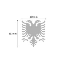 Car Decal Sticker Vinyl Silver Color Flag of nia Double-Headed Eagle Sticker 11c - £61.09 GBP