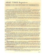 ARMY TIMES REPORTS 1954 4-page newsletter - $13.58 CAD
