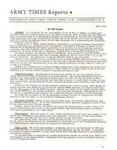 ARMY TIMES REPORTS July 1953 4-page newsletter - $9.89