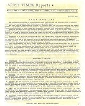 ARMY TIMES REPORTS December 1953 4-page newsletter - £7.81 GBP