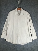 Alfani Button Up Pocket Dress Shirt Large L Mens Long Sleeve Regular Formal Wear - £11.13 GBP