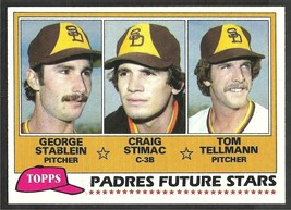 San Diego Padres Future Stars Stablein Craig Stimac Tom Tellmann 1981 Topps 356 - £0.39 GBP