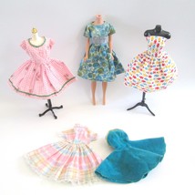 Vintage Mommy Made Clone Barbie Dress Lot 5 Handmade 50s Doll Dresses - £46.72 GBP