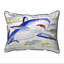 Betsy Drake Shark Small Indoor Outdoor Pillow 11x14 - £38.98 GBP