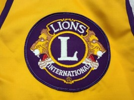 Lions Head Club International Vest Yellow Purple Satin Patch Made USA L Blind - £11.67 GBP