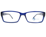Modern Eyeglasses Frames VISA NAVY/CRYSTAL Clear Blue Rectangular 54-17-140 - $39.59