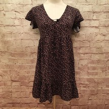 Aeropostale Womens Black Ditsy Floral Casual Dress Short Flutter Sleeve ... - $23.20
