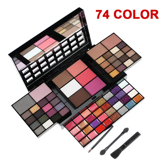 Eyeshadow Glitter Makeup Set 74 Color a Box Palette Layers Concealer Lip... - $98.27