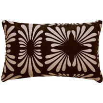Velvet Daisy Black 12x20 Throw Pillow, with Polyfill Insert - £47.92 GBP
