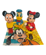 Disney Minnie &amp; Donald Duck Arm Motion Plastic Coin Bank &amp; Mickey Toothb... - €21,17 EUR