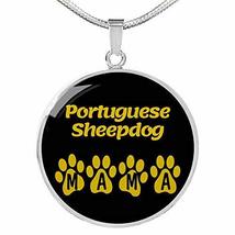 Portuguese Sheepdog Mama Circle Necklace Engraved 18k Gold 18-22&quot; Dog Owner Love - £55.22 GBP