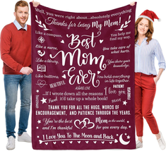 Best Mom Ever Blanket Gifts for Mothers Day, Mom Blankets for Mom from Daughter  - £34.53 GBP