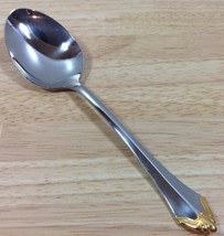 NEW Oneida Gold Golden Kenwood Place Oval Soup Spoon Stainless 24K Gold ... - $14.01