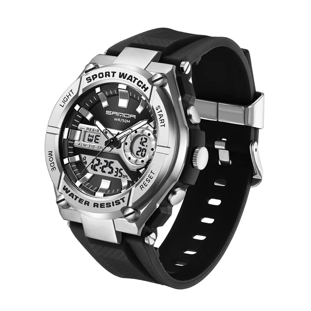 SANDA 2024  Men&#39;s  50M Waterproof Wristwatch   LED Digital Watch for Male s Masc - $70.67