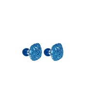 Made with Swarovski Crystal Double Stud Earring - Blue - $27.99