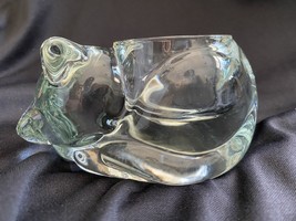 Indiana Glass Sleeping Kitten / Cat Crystal Votive Candle Tea Light Holder - $11.88