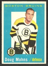 Boston Bruins Doug Mohns 1959 Topps Hockey Card #58 ex mt   - £17.69 GBP
