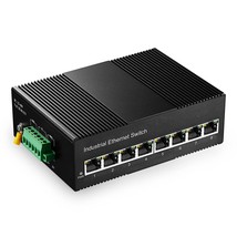 8 Port Gigabit Din Rail Industrial Ethernet Switch, 8 Ports 10/100/1000Mbps, Fan - £83.33 GBP