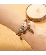 Handmade Bracelet, Cowhide Rope Ceramic Bohemian Couple Bracelets, Handm... - £12.01 GBP