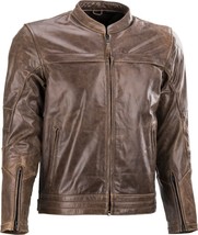 HIGHWAY 21 Primer Leather Motorcycle Jacket, Brown, 2X-Large - $219.95