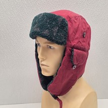 Mad Bomber Red Trapper Hat Green Fleece Unisex Adult Ear Flaps Size Medium - $34.55