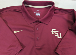 Nike Dri Fit Polo Shirt Burgundy FSU Florida State Seminoles NCAA Size XXL - $26.83