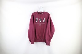 Vintage 90s Mens Large Faded Spell Out USA Olympics Crewneck Sweatshirt ... - $59.35