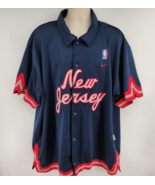 Nike Team Sports New Jersey Nets Snap Button Warmup Shootaround Jersey S... - £35.56 GBP
