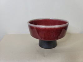 Celadon &amp; Oxblood Pedestal Bowl Indonesia 5 x 4 Inch - £23.35 GBP