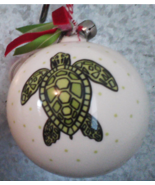 Sea Turtle Christmas Down By the Sea Ceramic Ball Ornament - $34.21 CAD