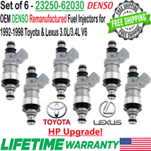 OEM x6 DENSO HP Upgrade Fuel Injectors For 1996-1998 Toyota 4Runner SR5 3.4L V6 - £160.74 GBP