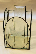 Cardinal Bird Etched Glass Candle Holder - 4 Sided w/ Mirrored Base - $24.99