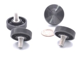 1/4&quot;- 28 x 1/2&quot; Fine  SS Thumb Screws w 1&quot; Knurled Delrin Head   4 per package - £9.56 GBP