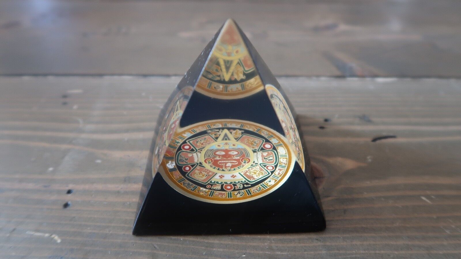Primary image for Vintage Acrylic Mayan Aztec Calendar Egyptian Pyramid Connection PAPERWEIGHT