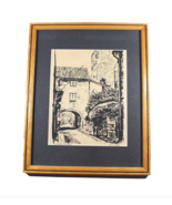40s Wolfgang Friden St Hanegatan St Lars Ruin Ink Painting Art Framed Si... - £79.08 GBP