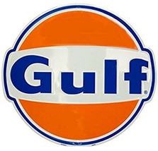 Gulf Large Round 24&quot; Round Embossed Tin Metal Sign - $1,392.80 MXN