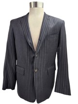 1818 Black Fleece Men&#39;s Wool Light Gray On Dark Gray Striped 44R Suit Ja... - £8.52 GBP