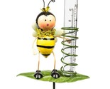 Rain Gauge Garden Metal Stake Bumblebee Decorative Outdoor Yard Decor - $15.98