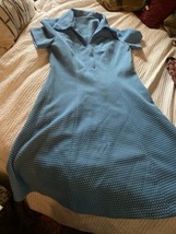 UNBRANDED Cute Vintage Baby Blue Polka Dot  Dress Size S era 1960s - £20.97 GBP