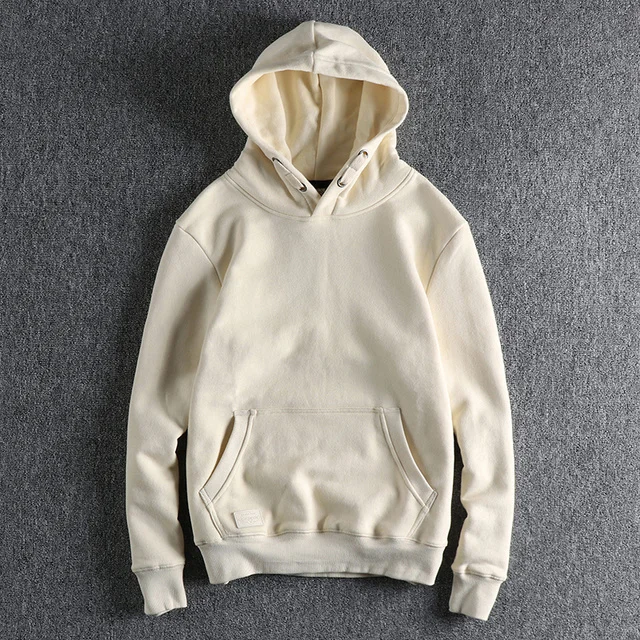 Heavy plush ring thick hooded sweater men&#39;s design sense solid color ret... - $546.69