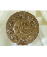 Bronze Mid-Century Medallion Award 50 Years of Firestone Service 1900 - ... - £31.93 GBP
