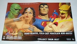 2004 JLA 17x11&quot; mini bust POSTER:Wonder Woman,Superman,Hawkman,Martian Manhunter - £16.02 GBP