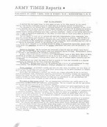 ARMY TIMES REPORTS 1953/1954 2-page newsletter - $13.58 CAD